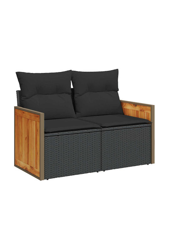Canapea Cu Două Locuri De Exterior Din Rattan Cu Perne