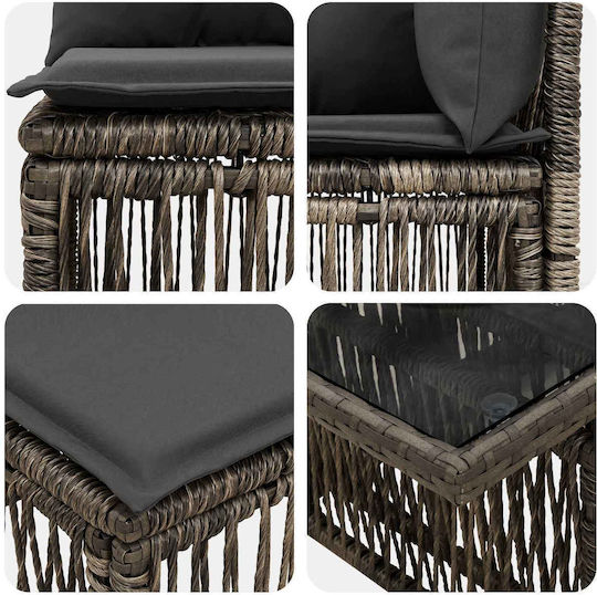 Set Cameră De Zi Exterior 12 Piese Vidaxl Cu Perne