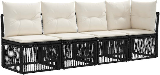 Garten- und Outdoor-Möbelsets Wohnzimmer Typsatz 8 Stück Schwarz mit Kissen