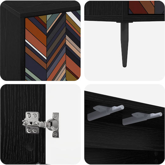 Ommen Sideboard Holz Schwarze Eiche 69x33x76cm