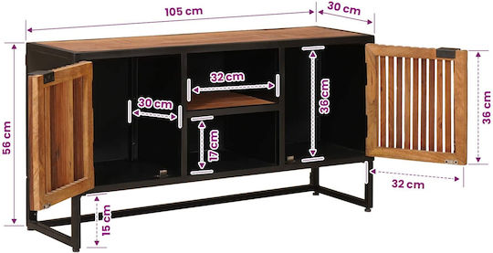 Sideboard Holz Beige 105x30x55cm