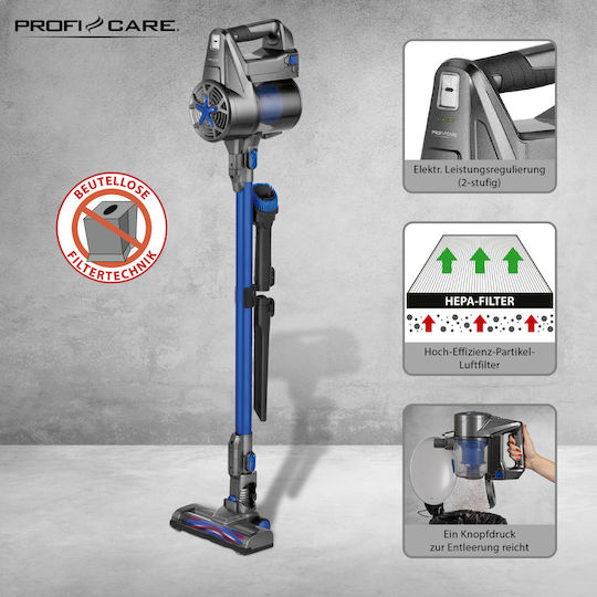 ProfiCare PC-BS 3036 A Rechargeable 2 in 1 Stick & Handheld Vacuum 22.2V Blue