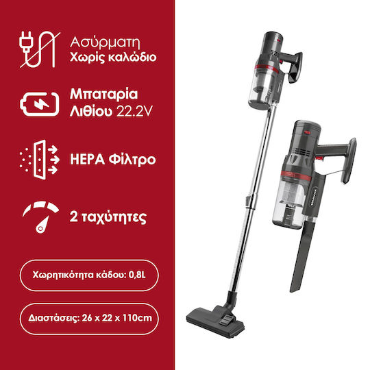 Telemax 31-0186 Aspirator Vertical Reîncărcabil 22.2V Negru