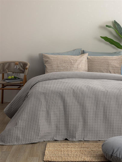 Palamaiki Marcie Κουβέρτα Πικέ Μονή 170x240εκ. Grey