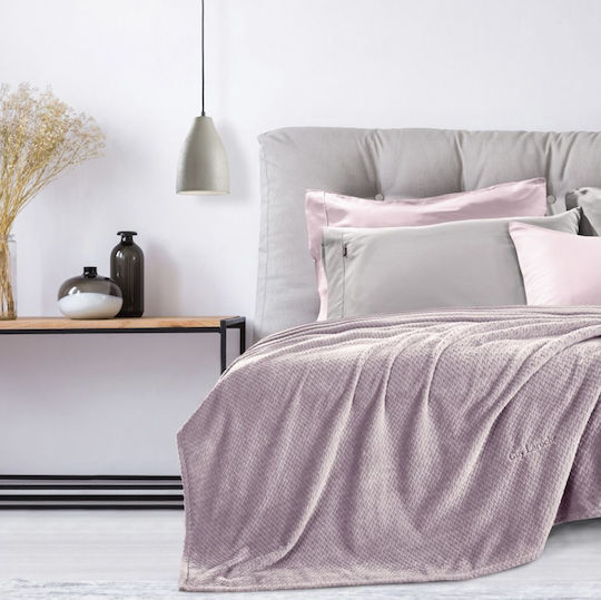 Guy Laroche Rombus Σετ Κουβέρτα Fleece Υπέρδιπλη 220x240εκ. Lilac