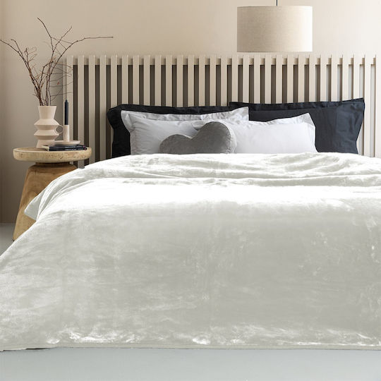 Palamaiki Fani Pătură Polar Fleece Simplă 160x220 cm Offwhite