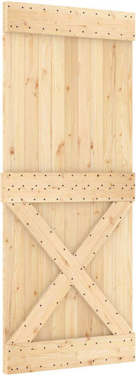 vidaXL Ușă Glisantă Natural Albă 85 X 210 Cm