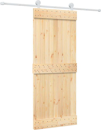 vidaXL Ușă Glisantă Natural Albă 85 X 210 Cm