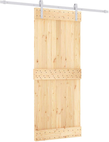 Vidaxl Συρόμενη Πόρτα Φυσικό Λευκό 85 X 210 Cm