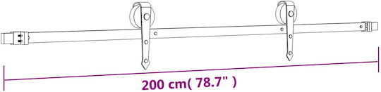 Vidaxl Συρόμενη Πόρτα Φυσικό Μαύρο 70 X 210 Cm