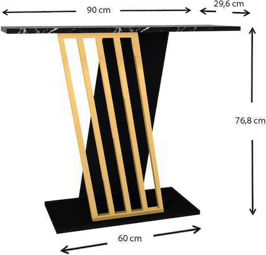 Gravity Конзолна маса Дървена Черен Д90xШ60xВ76.8cm