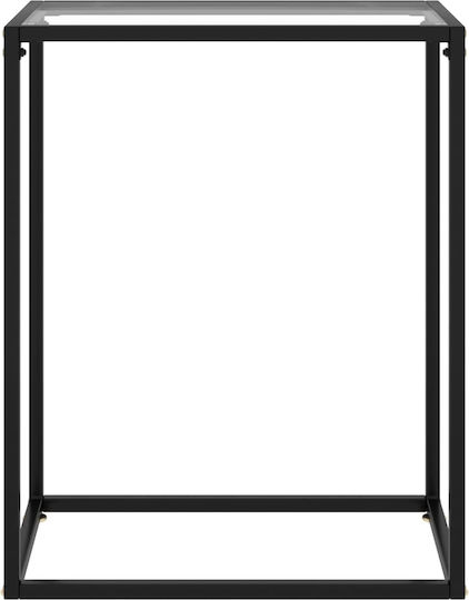 Console Table Metal with Glass Surface Διαφανής L60xW35xH75cm