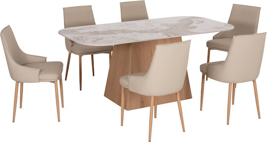 Esszimmermöbel-Set Nordu Mit 6 Stücken 180x90cm