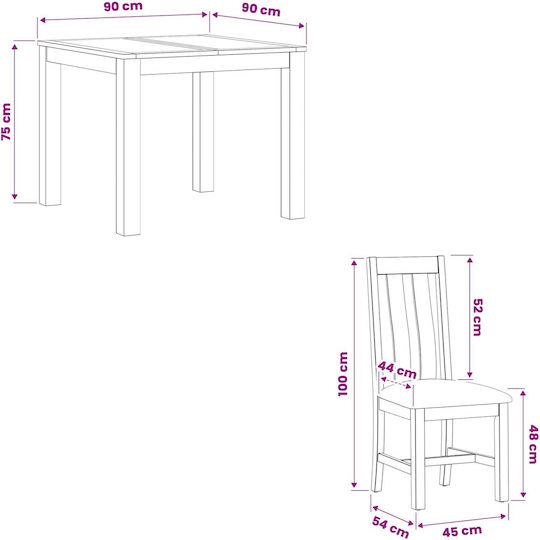 Kitchen Table with 2 Chairs