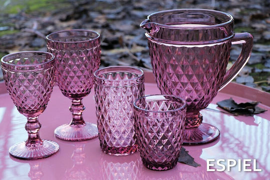 Espiel Tristar Glasses Set in Purple Color Goblets 280ml 6 Pieces