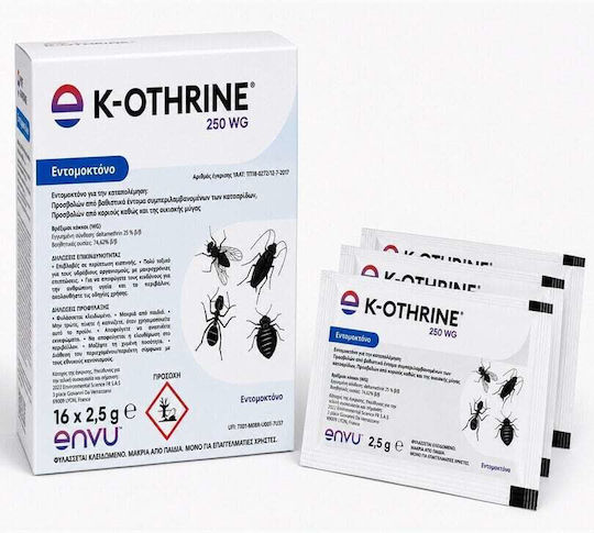 Envu K-Othrine WG250 Σκόνη για Αράχνες / Κατσαρίδες / Κοριούς / Κουνούπια / Μυρμήγκια / Μύγες 2.5gr Χωρίς Άρωμα