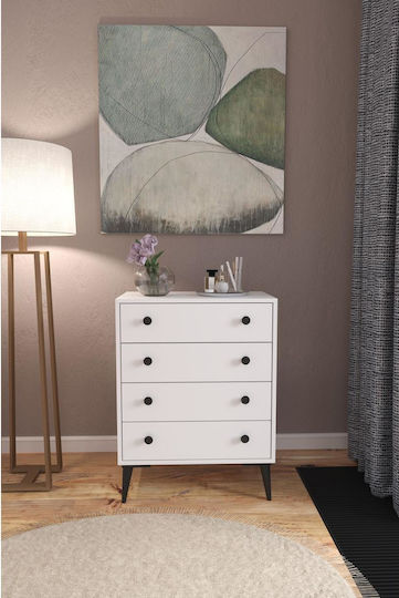 Comoda pentru Dormitor Amari cu 4 sertare Albă 72x43x96buc