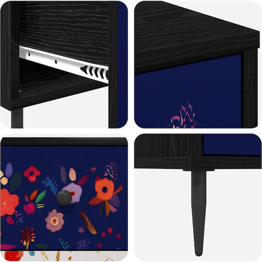 Chest of Drawers Wooden Mainz Floral Pattern 66x36.5x76cm