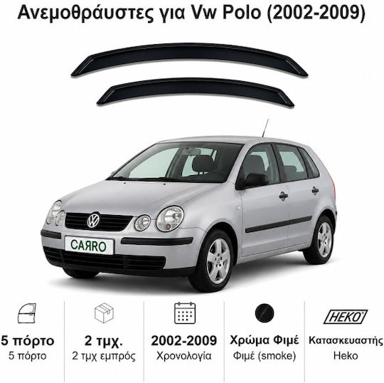 Heko Комплект Ветробрани Dark Fime за Volkswagen Поло 2бр