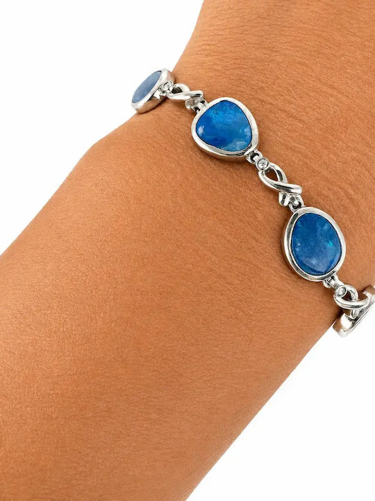 Brățară Argintie Opal Pentru Femei Cu Închidere Până La 19,5 Centimetri Silverline 0230226702/Albastru Clasic Opal Argint Alb 0230226702