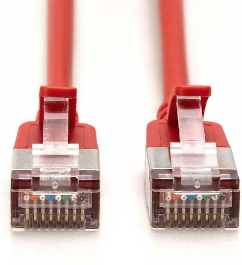 Digitus F/FTP Cat.6a (Gigabit) Мрежов Кабел Ethernet 1.5м Червен 10 Бройки