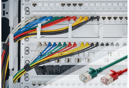 Digitus F/FTP Cat.6a (Gigabit) Мрежов Кабел Ethernet 1м Жълт 10 Бройки