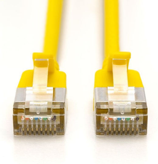 Digitus F/FTP Cat.6a (Gigabit) Мрежов Кабел Ethernet 1м Жълт 10 Бройки