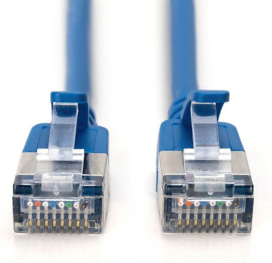 Digitus F/FTP Cat.6a (Gigabit) Мрежов Кабел Ethernet 0.3м Син 10 Бройки
