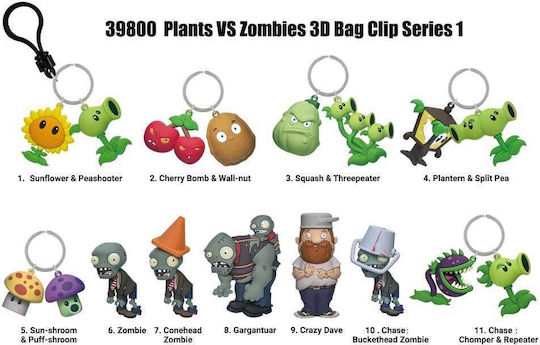 Plants Vs Zombies 3D Пяна Клипчета за Чанта Серия 1 Дисплей 24