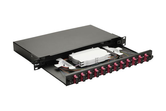 Equip Patch Panel Optisch 12 Steckdosen Sc-duplex Om4 1u Vollständig Schwarz