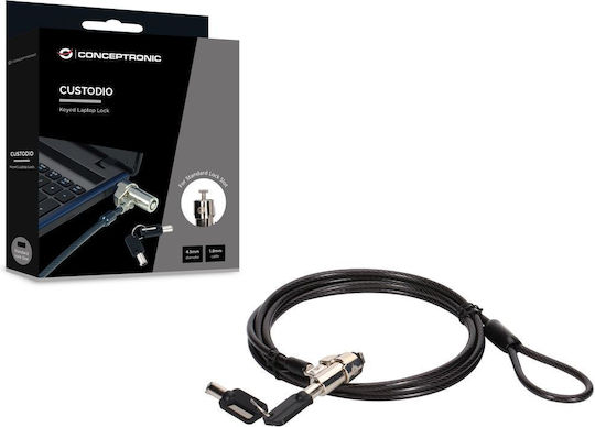 Conceptronic Nbt Kabel-Schloss Notebook Schlüssel Standard 1,80 M Schwarz