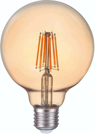 Bec Rotund Led G80 6W Bază E27 Sticlă Maro 220V