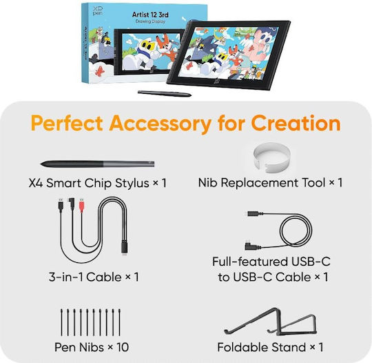 XP-Pen Artist 12 Gen 3 Digitizer mit Bildschirmauflösung FHD 11.9"
