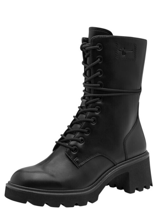 Leather Women's Combat Boots Black