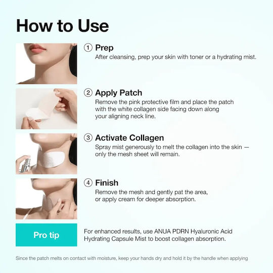Anua PDRN Collagen Melting Neck Mask 4 Pieces