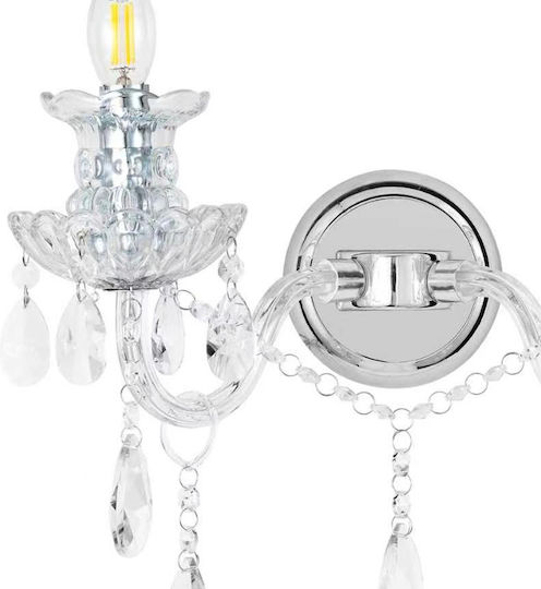 Artekko Wall Lamp Silver 20x20x28cm Artekko Wall Lamp Silver 20x20x28cm
