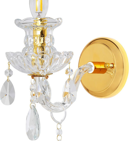 Artekko Wall Lamp Gold 20x20x28cm Artekko Wall Lamp Gold 20x20x28cm