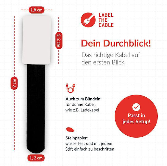 LTC Audio Velcro Kabelbinder in Schwarz Farbe (30 Stück)