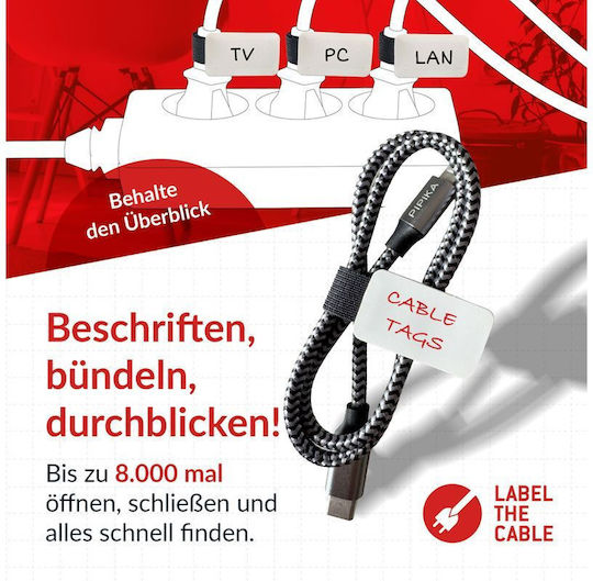 LTC Audio Velcro Kabelbinder in Schwarz Farbe (30 Stück)