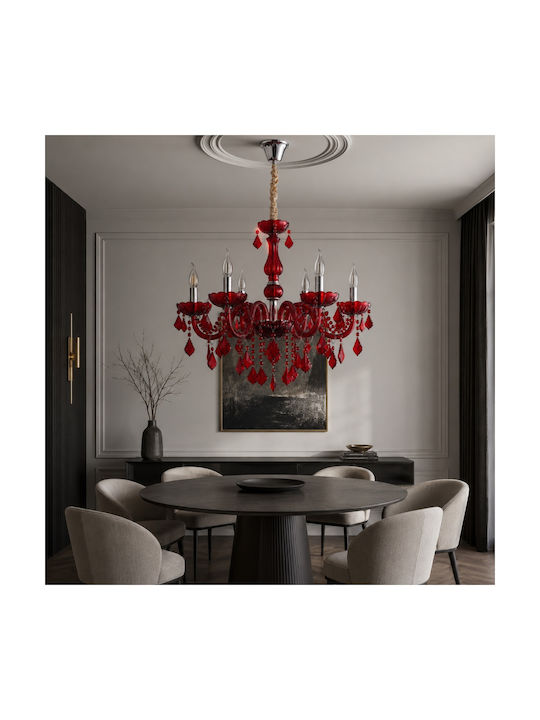 Artekko Chandelier Ø68cm with Red Crystals 023-3241