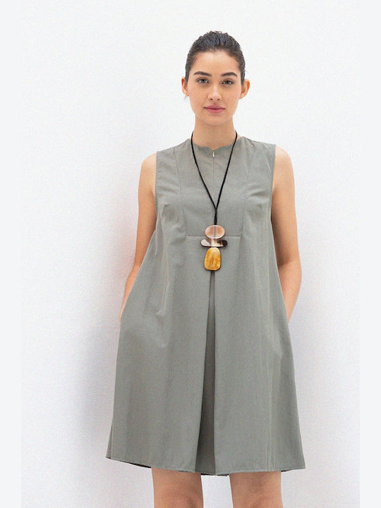 Teem Summer Mini T-Shirt Dress Khaki