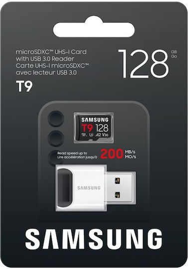 Samsung T9 128GB U3 V30 A2 UHS-I 200MB/s with USB Reader