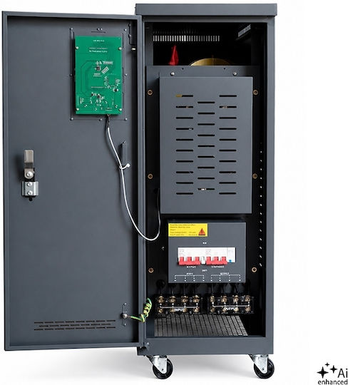 Three-phase Voltage Stabilizer Qoltec Avr Multiprotection 20 Kva Accuracy ± 3% Three-phase Servomotor Lcd Screen