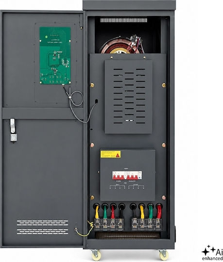 Three-phase Voltage Stabilizer Qoltec Avr Multiprotection 40 Kva Accuracy ± 3% Three-phase Servomotor Lcd Screen
