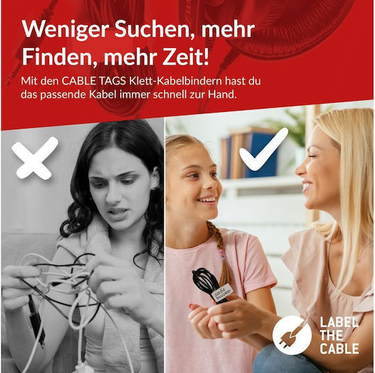 LTC Audio Velcro Kabelbinder in Schwarz Farbe (10 Stück)