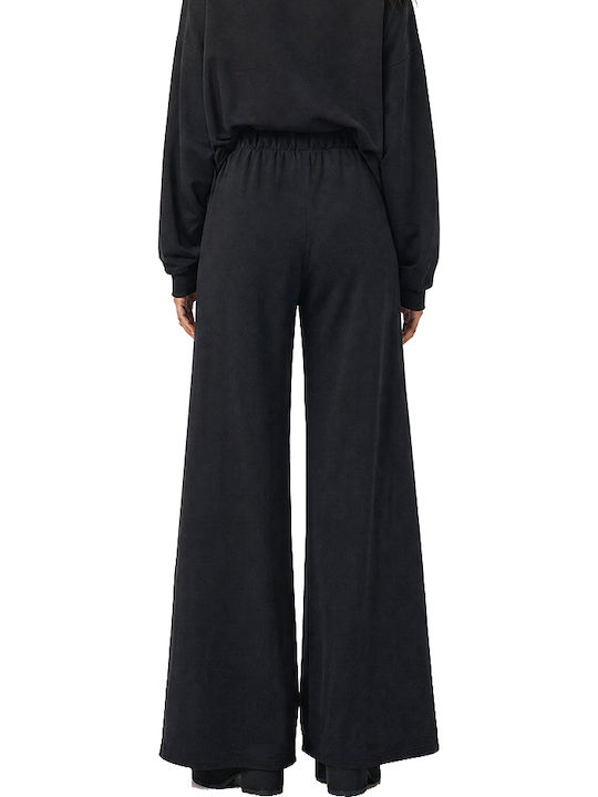 Moutaki Women's High Rise Pantaloons with Elastic in Wide Leg Style Black Moutaki Women's High Rise Pantaloons with Elastic in Wide Leg Style Black