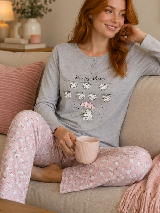 Cool Set de pijamale de vară pentru femei Gri