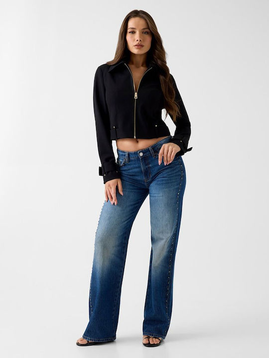 Short Women's Jacket for Winter Black