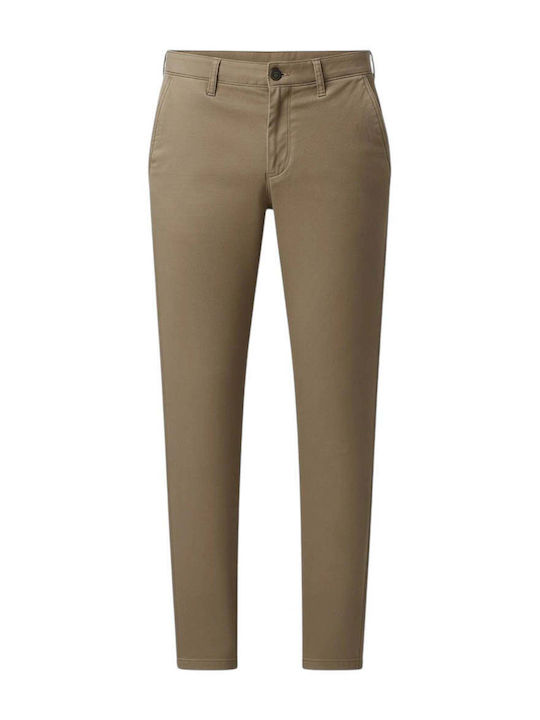 Ανδρικό Παντελόνι Chino Ελαστικό Regular Fit Μπεζ