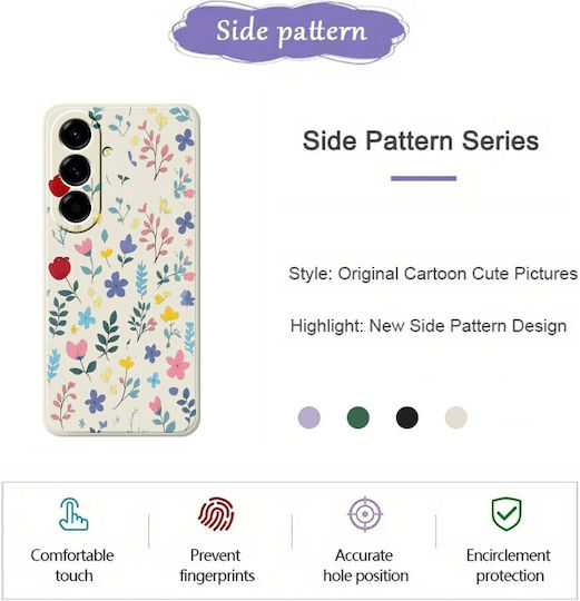 Painted Flowers Silicone Case Purple Samsung Galaxy A27 5g